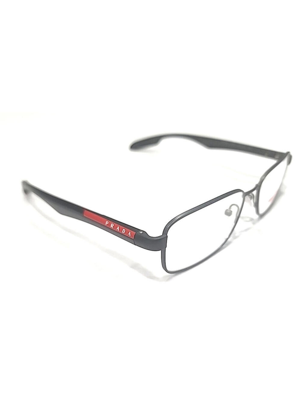 PRADA VPS52D AAG 101 Gunmetal Black Rectangle Eyeglasses 52-16 140 Case Cloth - Picture 4 of 8